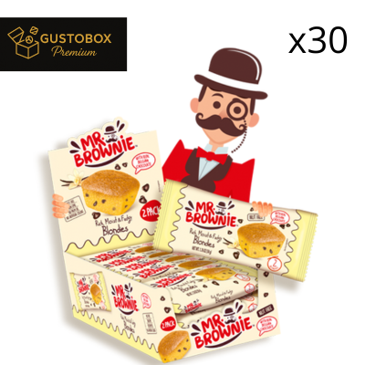 Zestaw 30x Baton Mr. Brownie blondie z wanilią i kawałkami belgijskiej czekolady 50g