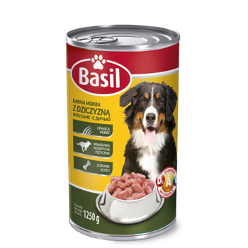 Zestaw 6x Karma Basil z dziczyzną dla psów 1250 g PUSZKA