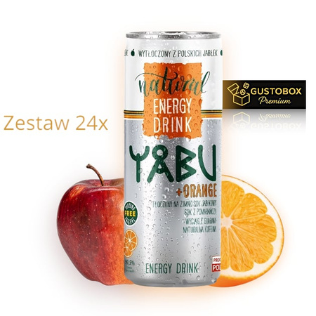 Zestaw 24 x Yabu Natural Drink Energy orange 250 ml