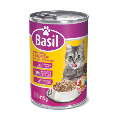 Zestaw 10x Karma Basil z drobiem dla kota 415 g PUSZKA