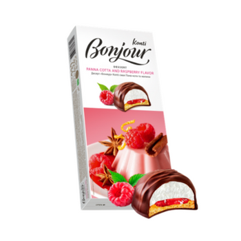 Bombonierka Konti Bonjour o smaku panna cotta i maliny 232g