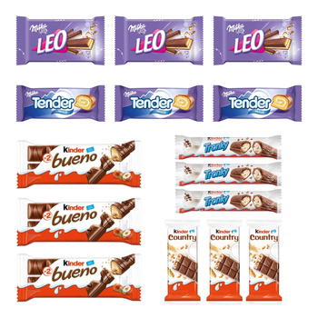 Zestaw Słodyczy Milka & Kinder MIX 15 szt. - Pakiet Przekąsek