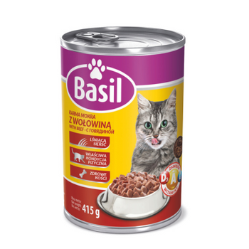 Zestaw 10x Karma Basil z wołowiną dla kota 415 g PUSZKA