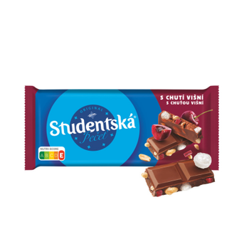 Czekolada Studentska mleczna z wiśniami 170g Orion