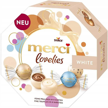 Bombonierka Merci Lovelies white 185 g