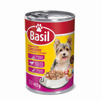 Zestaw 10x Karma Basil z drobiem dla psów 415 g PUSZKA