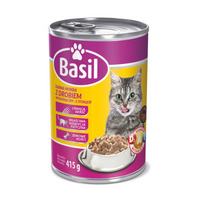 Zestaw 10x Karma Basil z drobiem dla kota 415 g PUSZKA